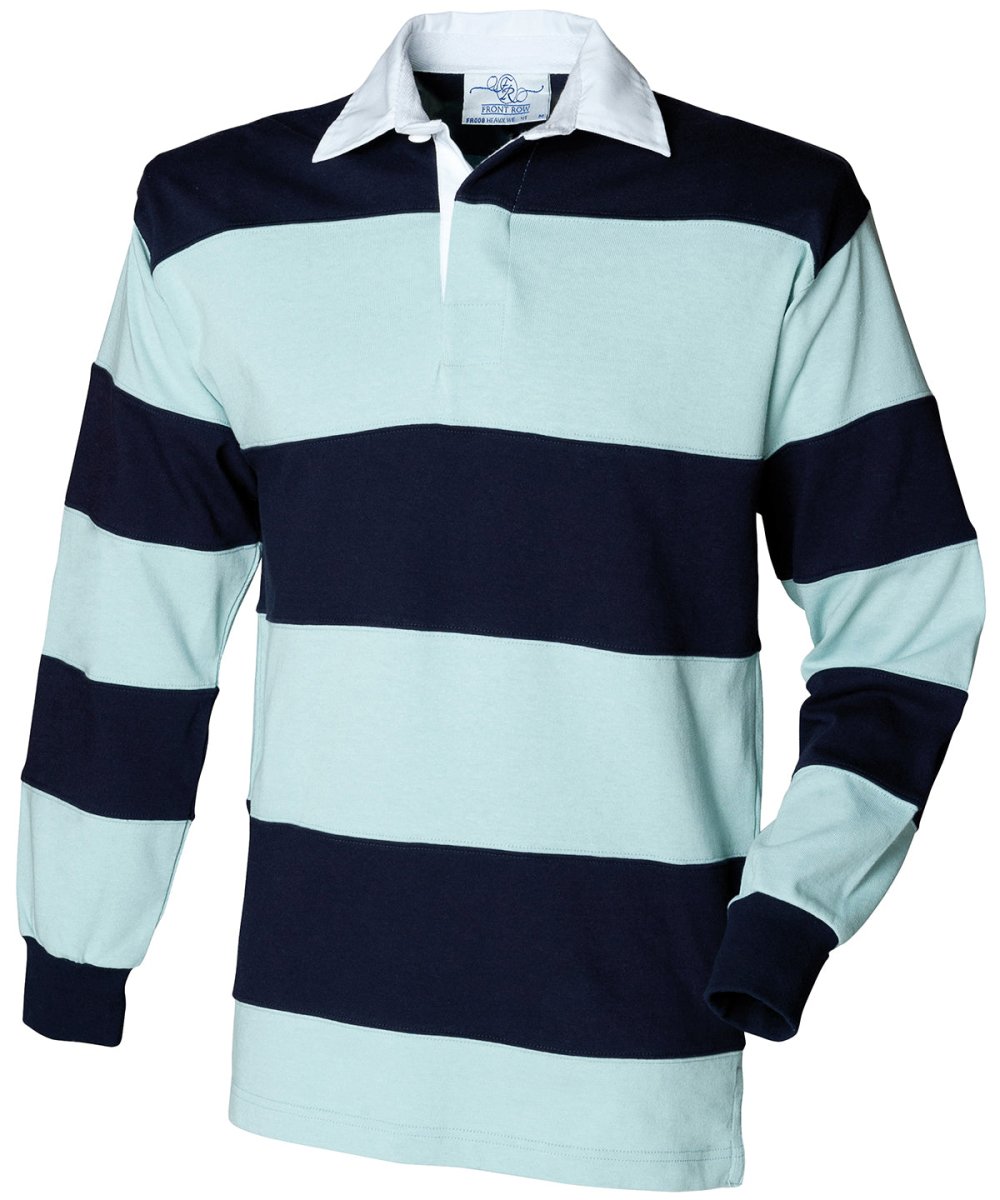 Sewn stripe long sleeve rugby shirt - Mrch.