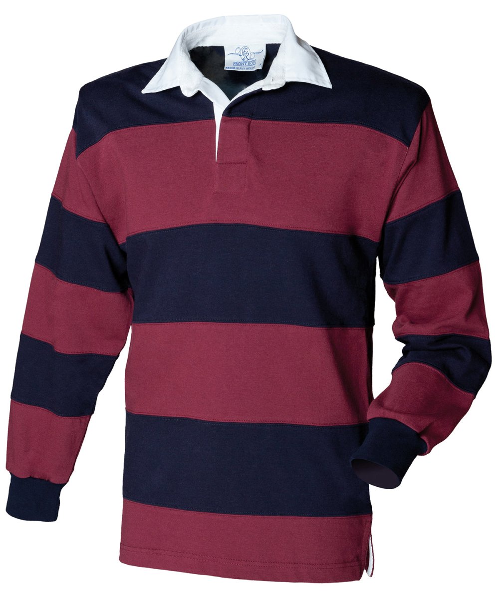 Sewn stripe long sleeve rugby shirt - Mrch.
